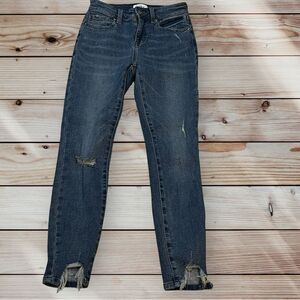 Pistola Jeans ladies Distressed Raw Hem Skinny Denim Blue Jeans Size 25